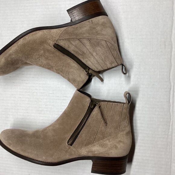 Paul Green Natalie Antelope Suede Taupe Ankle Boots Size 5 - Picture 8 of 12